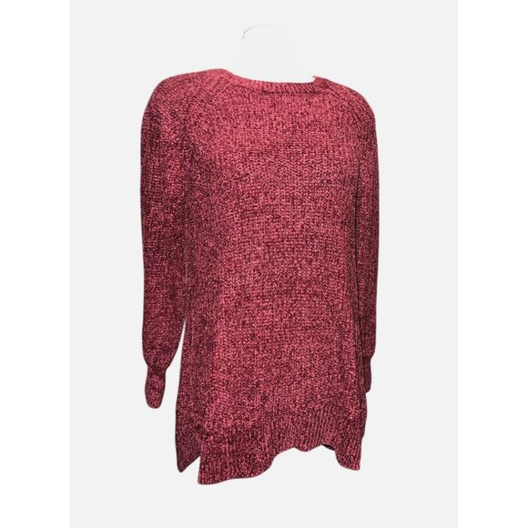 Time And Tru Soft Burgundy Long Sleeve Chunky Knit Sweater Sz Medium (8/10) Wome - Picture 1 of 13